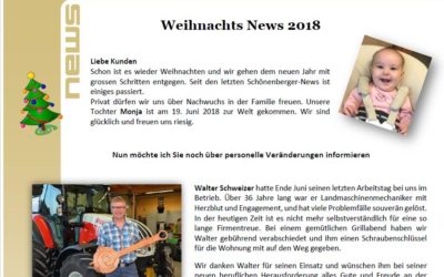 Schönenberger News vom Dezember 2018